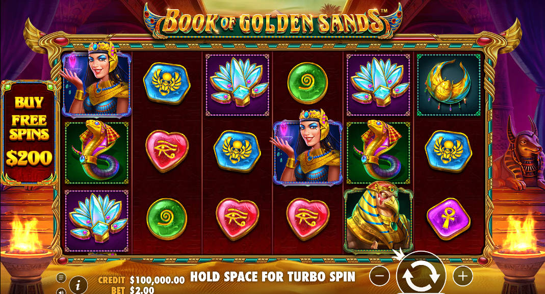 Book of Golden Sand Slot - Interface - starbucks88a