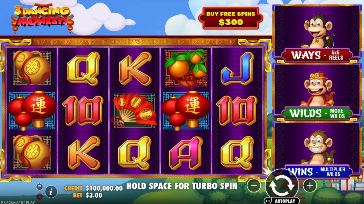 3 Dancing Monkey Slot - Interface - starbucks88a
