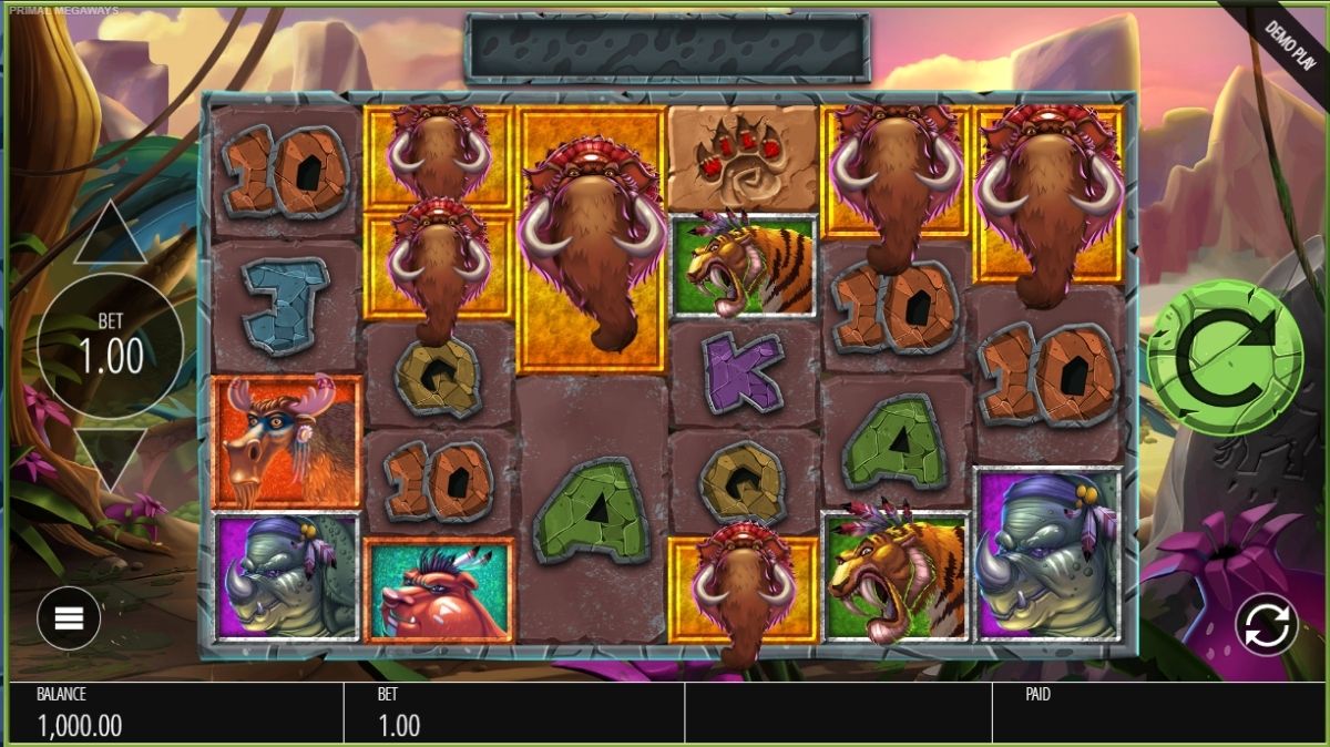 Primal Megaways Slot - Interface - starbucks88a
